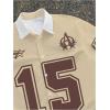 image:imageRoseSeek Mens Retro Button Down Jersey Shirts Number Graphic Collared Baseball Shirt Short Sleeve StreetwearKhaki