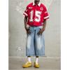 image:imageRoseSeek Mens Retro Button Down Jersey Shirts Number Graphic Collared Baseball Shirt Short Sleeve StreetwearRed