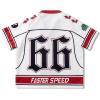 image:imageRoseSeek Mens Retro Button Down Jersey Shirts Number Graphic Collared Baseball Shirt Short Sleeve StreetwearRed and White