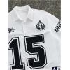 image:imageRoseSeek Mens Retro Button Down Jersey Shirts Number Graphic Collared Baseball Shirt Short Sleeve StreetwearWhite