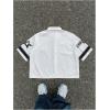 image:imageRoseSeek Mens Retro Button Down Jersey Shirts Number Graphic Collared Baseball Shirt Short Sleeve StreetwearWhite