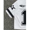 image:imageRoseSeek Mens Retro Button Down Jersey Shirts Number Graphic Collared Baseball Shirt Short Sleeve StreetwearWhite