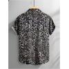 image:imageRoseSeek Mens Retro Leopard Button Down Shirts Collared Short Sleeve Summer Shirt Y2K TopsBlack