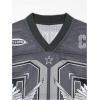 image:imageRoseSeek Mens Retro Y2k Mesh Jersey Shirts V Neck Number Graphic Tees Half Sleeve Baggy T Shirt StreetwearDark Grey