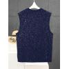 image:imageRoseSeek Mens Rhinestone Glitter Tank Top Crew Neck Sleeveless Tops Casual Party ClubwearRoyal Blue