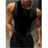 image:imageRoseSeek Mens Ribbed Sleeveless Tank Tops Crew Neck Slim Fit Gym Work Tank Undershirts Summer TopsBlack