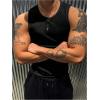 image:imageRoseSeek Mens Ribbed Sleeveless Tank Tops Crew Neck Slim Fit Gym Work Tank Undershirts Summer TopsBlack