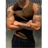 image:imageRoseSeek Mens Ribbed Sleeveless Tank Tops Crew Neck Slim Fit Gym Work Tank Undershirts Summer TopsBrown