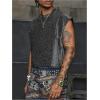 image:imageRoseSeek Mens Sequin Tank Top Glitter Crew Neck Sleeveless Tops Party Club Vest Rave Outfits StreetwearBlack