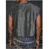 image:imageRoseSeek Mens Sequin Tank Top Glitter Crew Neck Sleeveless Tops Party Club Vest Rave Outfits StreetwearBlack