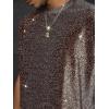 image:imageRoseSeek Mens Sequin Tank Top Glitter Crew Neck Sleeveless Tops Party Club Vest Rave Outfits StreetwearBrown