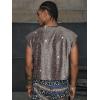 image:imageRoseSeek Mens Sequin Tank Top Glitter Crew Neck Sleeveless Tops Party Club Vest Rave Outfits StreetwearBrown