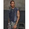 image:imageRoseSeek Mens Sequin Tank Top Glitter Crew Neck Sleeveless Tops Party Club Vest Rave Outfits StreetwearDeep Blue