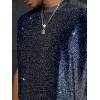 image:imageRoseSeek Mens Sequin Tank Top Glitter Crew Neck Sleeveless Tops Party Club Vest Rave Outfits StreetwearDeep Blue