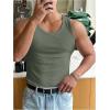 image:imageRoseSeek Mens Summer Tank Top Scoop Neck Knit Gym Workout Muscle Tank Undershirt Sleeveless ShirtsPlain Green