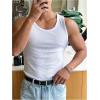 image:imageRoseSeek Mens Summer Tank Top Scoop Neck Knit Gym Workout Muscle Tank Undershirt Sleeveless ShirtsSolid White