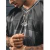 image:imageRoseSeek Mens Vintage Satin Jersey Shirts V Neck Short Sleeve Graphic Tees Basketball T Shirt StreetwearBlack