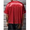 image:imageRoseSeek Mens Vintage Satin Jersey Shirts V Neck Short Sleeve Graphic Tees Basketball T Shirt StreetwearNumber Red