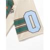 image:imageRoseSeek Mens Y2K Mesh Jersey Shirts V Neck Half Sleeve Number Graphic Tees Color Block Sport T ShirtBeige Green