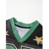 image:imageRoseSeek Mens Y2K Mesh Jersey Shirts V Neck Half Sleeve Number Graphic Tees Color Block Sport T ShirtGreen Black
