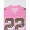 image:imageRoseSeek Mens Y2K Mesh Jersey Shirts V Neck Half Sleeve Number Graphic Tees Color Block Sport T ShirtNumber Pink