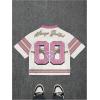 image:imageRoseSeek Mens Y2K Mesh Jersey Shirts V Neck Half Sleeve Number Graphic Tees Color Block Sport T ShirtPink