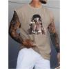 image:imageRoseSeek Retro Graphic Tank Top for Men Crew Neck Summer Sleeveless Tops Hippop StreetwearApricot Khaki