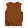 image:imageRoseSeek Retro Graphic Tank Top for Men Crew Neck Summer Sleeveless Tops Hippop StreetwearBrown