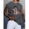 image:imageRoseSeek Retro Graphic Tank Top for Men Crew Neck Summer Sleeveless Tops Hippop StreetwearDark Grey