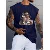 image:imageRoseSeek Retro Graphic Tank Top for Men Crew Neck Summer Sleeveless Tops Hippop StreetwearDeep Blue