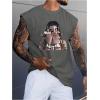 image:imageRoseSeek Retro Graphic Tank Top for Men Crew Neck Summer Sleeveless Tops Hippop StreetwearLight Grey