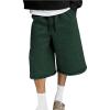 image:imageRoseSeek Mens 34 Length Sweatpants Drawstring Waist Straight Leg Sports Cropped Pants with Pockets StreetwearDark Green