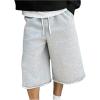 image:imageRoseSeek Mens 34 Length Sweatpants Drawstring Waist Straight Leg Sports Cropped Pants with Pockets StreetwearGrey