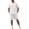 image:imageRoseSeek Mens Big and Tall Shorts Set Short Sleeve T Shirt and Track Shorts Clothing Set 2 Piece OutfitsWhite