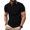 image:imageRoseSeek Mens Collared Neck Half Button Golf Shirts Short Sleeve Work Shirt Casual Performance TopsBlack