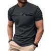 image:imageRoseSeek Mens Color Block Short Sleeve Tee Shirts Casual Crewneck T Shirt Trendy Summer TopsDark Grey