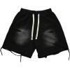 image:imageRoseSeek Mens Glitter Rhinestone Ripped Shorts Drawstring Waist Wide Leg Party Shorts with PocketsPure Black