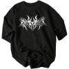 image:imageRoseSeek Mens Graphic Tees Crew Neck Short Sleeve T Shirts Summer Casual StreetwearBlack and White