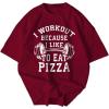 image:imageRoseSeek Mens Graphic Tees Crew Neck Short Sleeve T Shirts Summer Casual StreetwearBurgundy and White