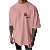image:imageRoseSeek Mens Letter Graphic Tees Crew Neck Short Sleeve T Shirts Casual StreetwearPink