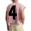 image:imageRoseSeek Mens Number Graphic Short Cap Sleeve Tank Tops Summer Crew Neck Baggy Workout Muscle TShirtsPink