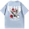 image:imageRoseSeek Mens Oversized T Shirt Short Sleeve Crew Neck Graphic Tees Drop Shoulder Summer Tops StreetwearDusty Blue