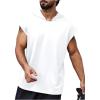 image:imageRoseSeek Mens Plus Size Hooded Tank Tops Sleeveless Drawstring Tank Hoodies Workout Gym Muscle T ShirtWhite