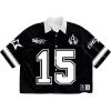 image:imageRoseSeek Mens Retro Button Down Jersey Shirts Number Graphic Collared Baseball Shirt Short Sleeve StreetwearBlack