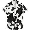 image:imageRoseSeek Mens Retro Leopard Button Down Shirts Collared Short Sleeve Summer Shirt Y2K TopsBlack Pattern