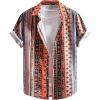 image:imageRoseSeek Mens Retro Leopard Button Down Shirts Collared Short Sleeve Summer Shirt Y2K TopsOrange
