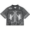 image:imageRoseSeek Mens Retro Y2k Mesh Jersey Shirts V Neck Number Graphic Tees Half Sleeve Baggy T Shirt StreetwearDark Grey