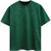 image:imageRoseSeek Mens Rhinestone T Shirts Glitter Crewneck Short Sleeve Casual Summer Tops Tee ShirtDark Green