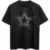 image:imageRoseSeek Mens Rhinestone T Shirts Glitter Crewneck Short Sleeve Casual Summer Tops Tee ShirtStar Black