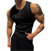 image:imageRoseSeek Mens Ribbed Sleeveless Tank Tops Crew Neck Slim Fit Gym Work Tank Undershirts Summer TopsBlack